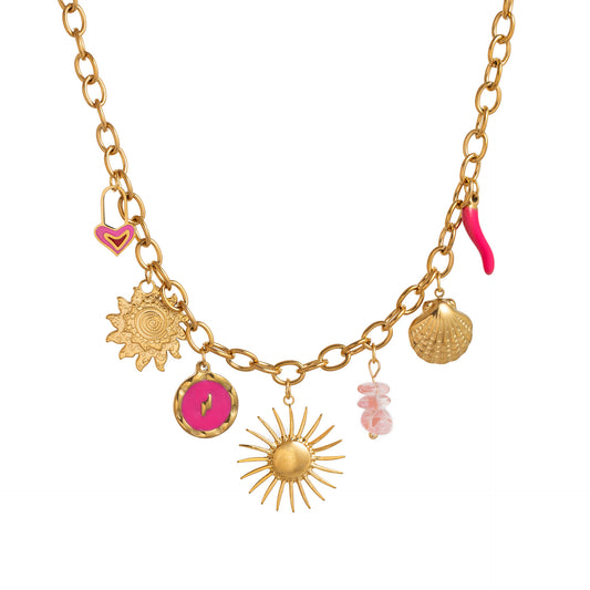 Collier Soleil Fuchsia