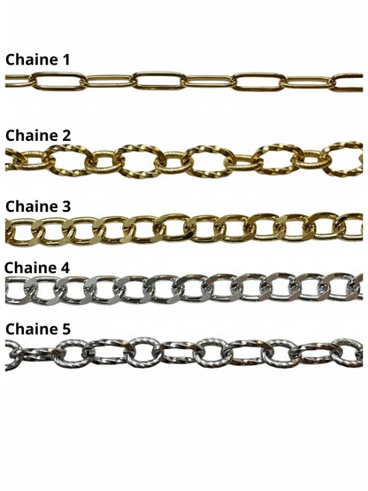 Collier a personnaliser - différentes chaînes en or et argent pour personnalisation de bijoux
